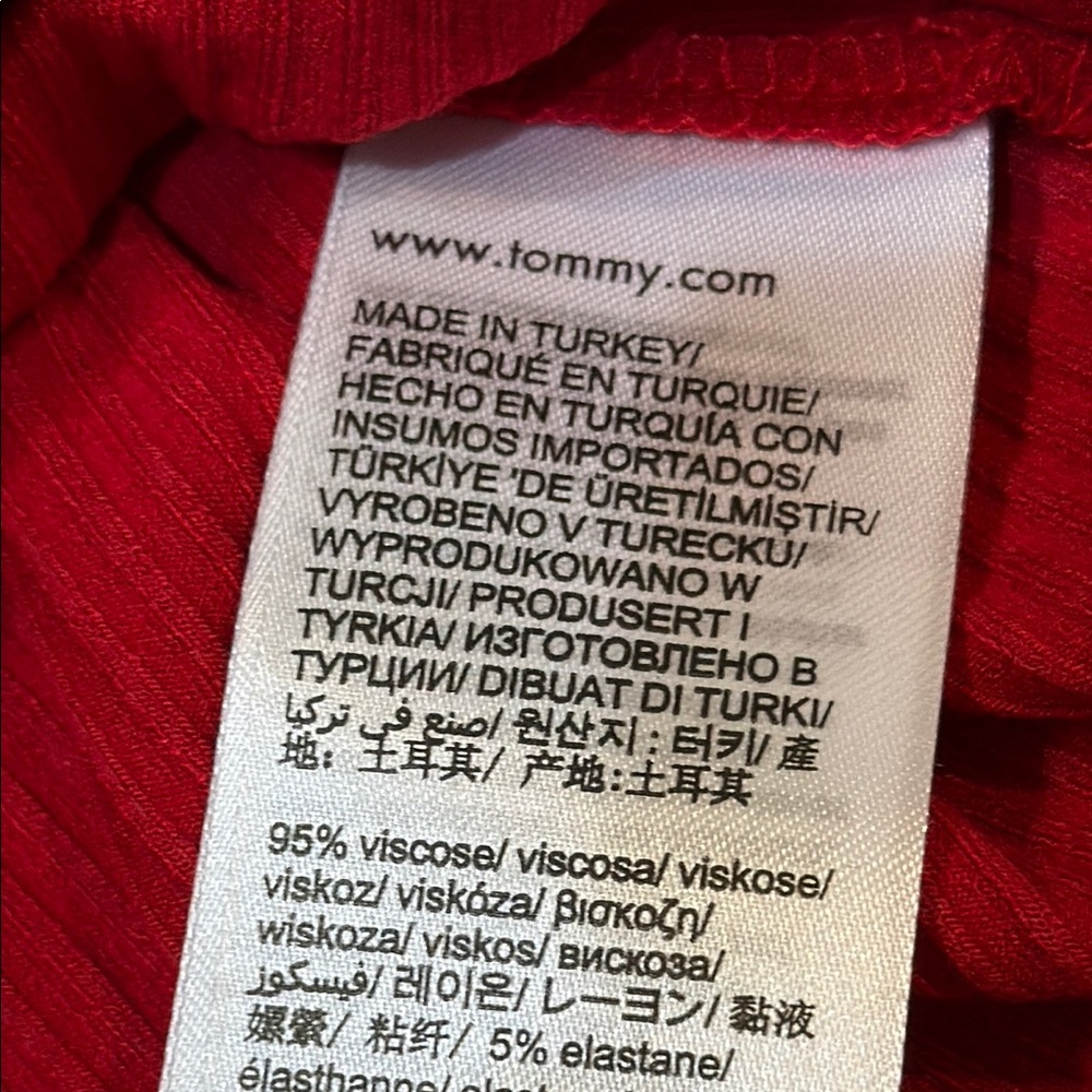 Tommy Hilfiger Red Ribbed Tank Top - Picture 5 of 11